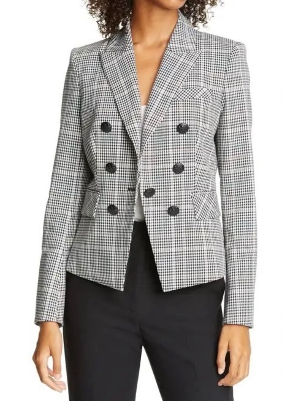 Veronica Beard Diego Check Black and White Dickey Jacket Size 10